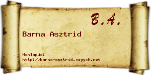 Barna Asztrid névjegykártya
