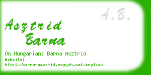 asztrid barna business card